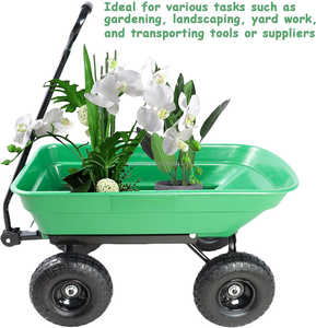 YOLO Large Capacity Outdoor <b>Garden</b> Trailer Portable Yard Dump <b>Truck</b> Lawn Cart 150KG Load 107x51x94CM - Product Image 3