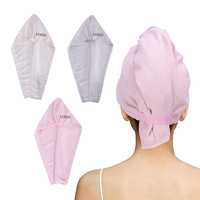 Serviette de cheveux en microfibre à séchage rapide, turban pour cheveux, logo brodé personnalisé, nouvelle collection, tissu anti-fourmi, séchage rapide, pour femmes