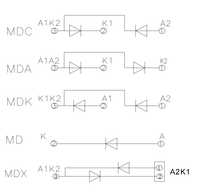 MDA1200A/3600V Module Diode Redresseur pour Moteurs AC/DC Divers Redresseurs PWM 3600V DC Alimentation pour Alimentation