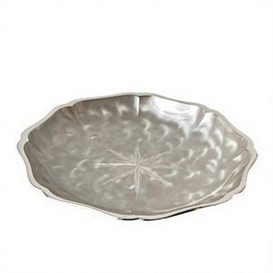 Plateau ovale décoratif pour fruits et desserts, plateau en aluminium et accessoires de table, articles de centre de table, plateaux de service pour fêtes - Product Image 1