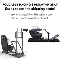 GY084 Installation facile Cadre en acier personnalisé Matériau cuir Simulateur de conduite de course de voiture Cockpit avec siège pour Playstation 2 3