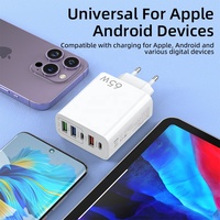 Chargeur mural USB portable 65W pour téléphone portable, charge rapide, double PD QC3.0, charge rapide