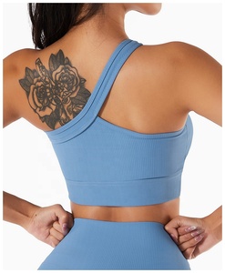 China compras en línea oblicuo solo hombro Yoga sujetador de una pieza hermosa espalda deportes <span class=keywords><strong>ropa</strong></span> interior Yoga <span class=keywords><strong>ropa</strong></span> - Product Image 3
