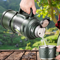 Thermos de voyage en acier inoxydable 316 de 4000 ml, gourde isotherme à double paroi pour le sport et les activités de plein air