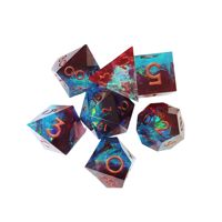 Deskjoy Jeu de dés en résine polyédrique avec logo personnalisé pour le jeu DnD Tête d'angle pointue pour les jeux de rôle directement du fabricant