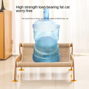 Rascador de árbol y Cama de Gato ecológico de lujo moderno con materiales de madera y lino Marco de escalada y nido de ventana - Product Image 3