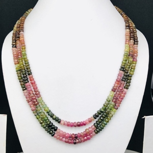 Top Finest Faceted Rondelle Cuentas de turmalina natural Rosa Verde Negro Sandía Gemmy Tourmaline 12 pulgadas 2mm Strand Wedding N - Product Image 2
