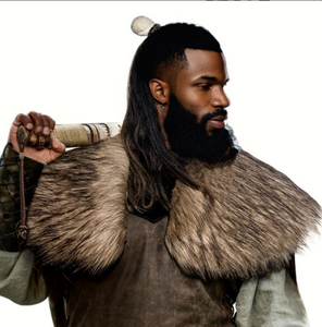 Collar de Invierno, Estilo Rey Vikingo, Chal Medieval de Guerrero, Capa de Piel Artificial, <span class=keywords><strong>Disfraz</strong></span> de Halloween, Disfraces de TV y Cine - Product Image 1