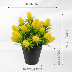 กระถางต้นไม้ประดิษฐ์ทรงดอกไม้แหลม สีม่วงแดง ขนาด 26 ซม. ทำจากพลาสติก พร้อมกระถาง สำหรับตกแต่งภายในและภายนอก - Product Image 4