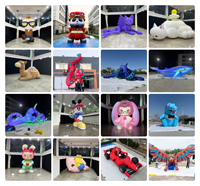 Haut 2.2m court personnage de dessin animé gonflable en peluche intérieur mignon personnalisé publicité gonflable mascotte de dessin animé