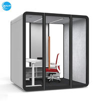 Cabine acoustique moderne pour hôtel et bureau avec cadre en aluminium, conception modulaire, installation facile pour réunion de 6 personnes et isolation
