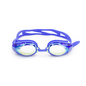 แว่นตาว่ายน้ำป้องกันฝ้าเลนส์เคลือบไฟฟ้าแบบแบนสายรัดซิลิโคนสำหรับผู้ใหญ่และเด็กสีดำสีฟ้าสีชมพู - Product Image 5