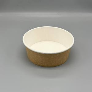 Tazón de Papel Kraft Desechable y Resistente con Revestimiento de Plástico para Ensaladas, Comida, Sopa y Fruta - Product Image 1