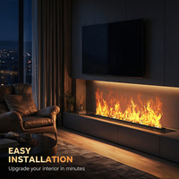 Cheminée à effet de brouillard minimaliste moderne, dotée d'une flamme LED et d'une fonction décorative d'humidification