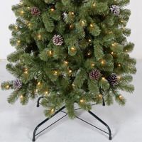 Crayon Arbre de Noël artificiel Pré-éclairé Noël Real Touch 7.5ft Arbre Décoration intérieure et extérieure avec support en métal