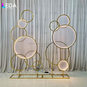 Support en acrylique en forme de cercle LEDA, éclairage LED pour événements de mariage, toile de fond pour fête, ensembles de toiles de fond pour événements de mariage - Product Image 3