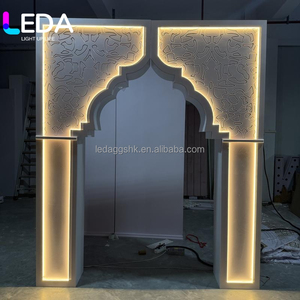 ฉากหลังเวทีไฟ LED สีขาว PVC ยอดนิยม ลายอินเดีย 3 มิติ อะคริลิค สำหรับงานแต่งงาน - Product Image 1