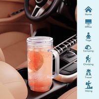 Gobelet Acrylique Effet Boule à Neige 40oz, Tasse en Plastique à Double Paroi pour Paillettes, Gobelet Transparent DIY avec Bouchon et Trou Pré-percé
