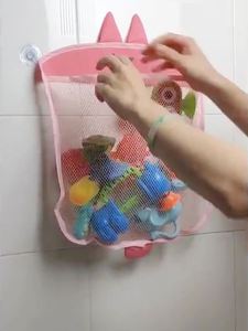 Modern Hanging Mesh Toy Storage Bag Bathroom Organizer for Bathtub Shower <b>Bin</b> Set of Hanging Mesh Toy Storage Bags - Product Image 4