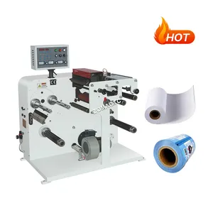 Narrow web Adhesive Label Thermal Paper Slitter Rewinder Paper Roll to Roll Small label Slitting Rewinding Machine