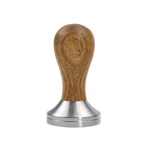 Constant Pressure Espresso Coffee Tamper with Wooden Handle