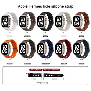 Bracelet en silicone perforé BEEFLYPOWER <span class=keywords><strong>Sport</strong></span> pour <span class=keywords><strong>Apple</strong></span> <span class=keywords><strong>Watch</strong></span> Series 11 10 9 8 <span class=keywords><strong>7</strong></span> 6 SE 46mm 49mm Accessoires - Product Image 2