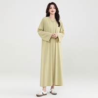 Abaya Merrachi de haute qualité, sur mesure, vert clair, à manches larges et amples, en tissu doux, pour femmes musulmanes, à porter au quotidien