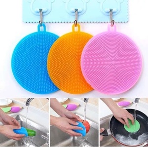 Silicone Dishcloth Round Multi Functional Non Stick Kitchen Scouring Pad Pot Cleaning Tool - Product Image 4