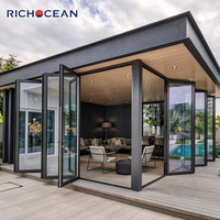 Porte pliante en aluminium résistante aux intempéries RICHOCEAN, style Moyen-Orient moderne, avec verre isolant, pour balcon