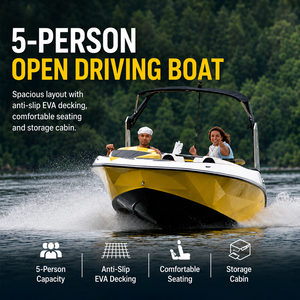 Lancha a motor <span class=keywords><strong>de</strong></span> 4.8m para 5 personas con torre <span class=keywords><strong>de</strong></span> wakeboard y cubierta <span class=keywords><strong>de</strong></span> EVA / Múltiples configuraciones disponibles / Los usuarios pueden configurar el motor <span class=keywords><strong>de</strong></span> forma independiente - Product Image 6