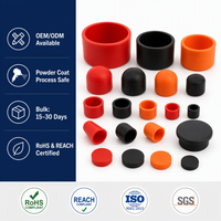 Bouchon d'extrémité en caoutchouc silicone personnalisé, fabrication OEM, compatible peinture poudre, certifié RoHS et REACH