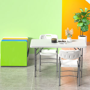 Mesa Plegable Rectangular Moderna de 6 Pies, Blanca, de Plástico, Ajustable, para Camping, Hotel, Comedor, Almacenamiento Industrial, Venta al Por Mayor - Product Image 4