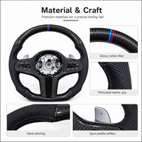 Volant en fibre de carbone et cuir avec boutons multifonctions, palettes de changement de vitesse, design sportif et luxueux, affichage LED, directement de l'usine