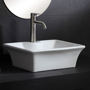 Lavabo de Cerámica Blanco Puro Moderno, de un Solo Orificio, Fácil de Limpiar, para Baño, Hotel y Apartamento, <span class=keywords><strong>Precio</strong></span> de Fábrica - Product Image 3