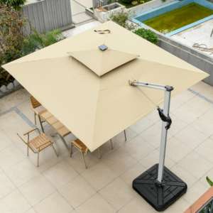 Sombrilla Romana <span class=keywords><strong>Cantilever</strong></span> de Fábrica al Por Mayor para Exterior con Luz LED, Paraguas de Jardín y <span class=keywords><strong>Patio</strong></span> Impermeable con Bases - Product Image 5