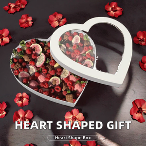 Large Cardboard Gold Foil Handmade Charcuterie Sushi Sweet Chocolate Arrangement Heart Shaped <b>Gift</b> <b>Box</b> <b>Clear</b> Lid Matt Lamination - Product Image 2