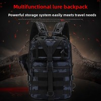 Sac de Poitrine Tactique Camouflage Homme, Sac à Dos Multifonctionnel pour la Pêche, Sac de Randonnée Grande Capacité pour Sports de Plein Air, Sac à Bandoulière en Polyester
