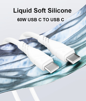 Câble USB C en silicone liquide 60W PD, prix usine, câble de charge rapide 3A pour Android, câble de données Type-C