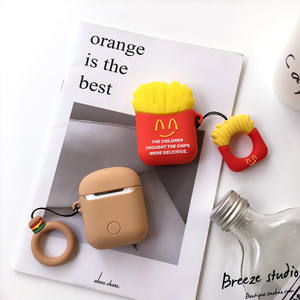 Chip delle Patate Fritte Hamburger del Trasduttore Auricolare Del Fumetto di Protezione Della Copertura <span class=keywords><strong>Per</strong></span> <span class=keywords><strong>Airpods</strong></span> Custodia In Silicone - Product Image 1