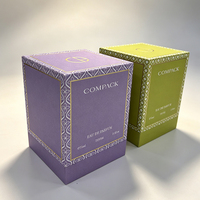 Caixa de Perfume Personalizada de Luxo com Padrão Vintage, Acabamento em Folha Dourada, Caixa de Papel Rígido para Embalagem de Fragrância Eau De Parfum 75ml