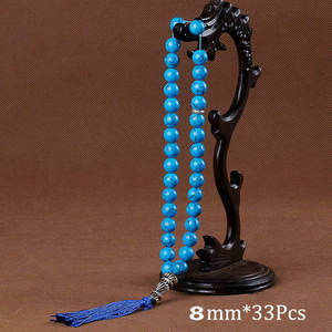 Ciondolo <span class=keywords><strong>con</strong></span> Nappa di Perle in Agata Nera Naturale, 33 Perle di Preghiera, Tasbih Islamico Musulmano, <span class=keywords><strong>Rosario</strong></span> Allah, Gioielli per Meditazione Uomo Donna - Product Image 2