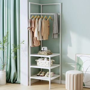 Clothes Rack With Shelf Space Saving <b>Standing</b> Type Rectangle Carbon Steel For Living Room Bedroom Clothing Organizer - Product Image 4