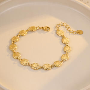 Elegant Versatile Stainless Steel Square <b>Hammered</b> Gold Bracelet for Women Long-lasting High-End Jewelry Fine Charm - Product Image 2