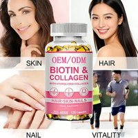 Suplemen Kecantikan Rambut, Kulit, dan Kuku Biotin dengan Keratin, Vitamin Penambah Volume Rambut, 4000 Mcg Biotin Softgels (Private Label)