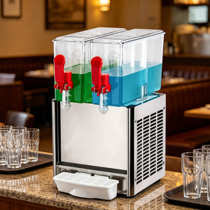 Distributeur de boissons froides commercial à 2 réservoirs 2x10L en acier inoxydable avec système de refroidissement pour buffets et cafés AS-Icecream0 - Product Image 4