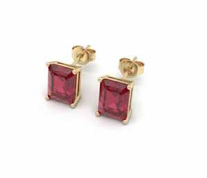 Top selling 14KT Gold Certified Octagon <b>Stud</b> Earrings in Natural/Lab Grown Gemstones/Diamonds - Product Image 2