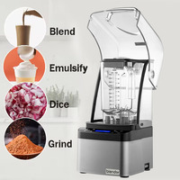 Blender commercial Longyue 8007, machine à smoothies, 2 L, 1800 W, commande par pavé tactile, 5+ vitesses, couvercle insonorisé pour usage domestique et commercial