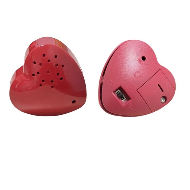 Plastic Heart-Shaped Recordable Heartbeat Sound Voice Music Chip Box Module Recorder for Plush Toys Stuffed Animals Dolls & Kids