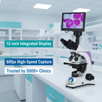 Microscope biologique trinoculaire vétérinaire EUR VET, 5 millions de pixels, imagerie HD, réutilisable, compatible, mise au point réglable, garantie 1 an