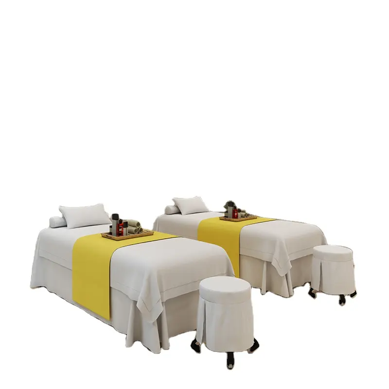Best Verkopende Huidvriendelijke 4 Stks/set Schoonheidssalon Spa Bed Full-Cover Massagetafel Laken Rok Set